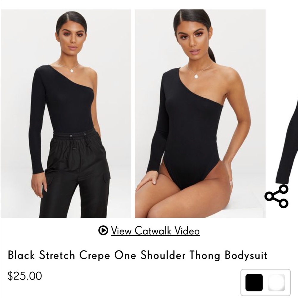 PLT TRADE US 6 stretch crepe one shoulder bodysuit